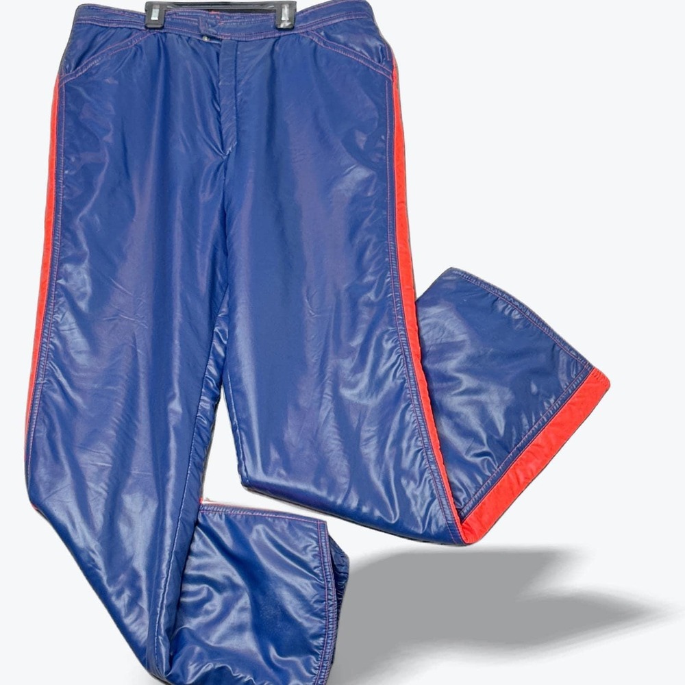 1980s‎ Ljundberg Garcia Ski Snow Pants Rare Vintage Blue Neon Red Trim Retro Gem